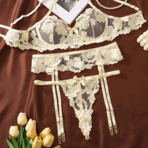 Flower Complex Heavy craft Elements 3 Piece Cream