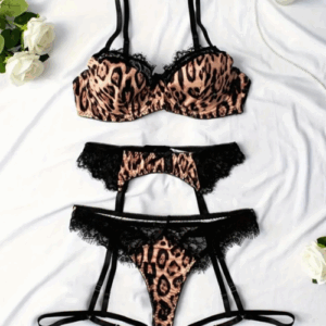 Leopard Print with Lace 3 piece Set